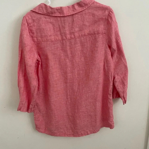 Tahari M Linen Coral Pink/Red Side Button 3/4 sleeves
Summer Tunic Top - Picture 5 of 6